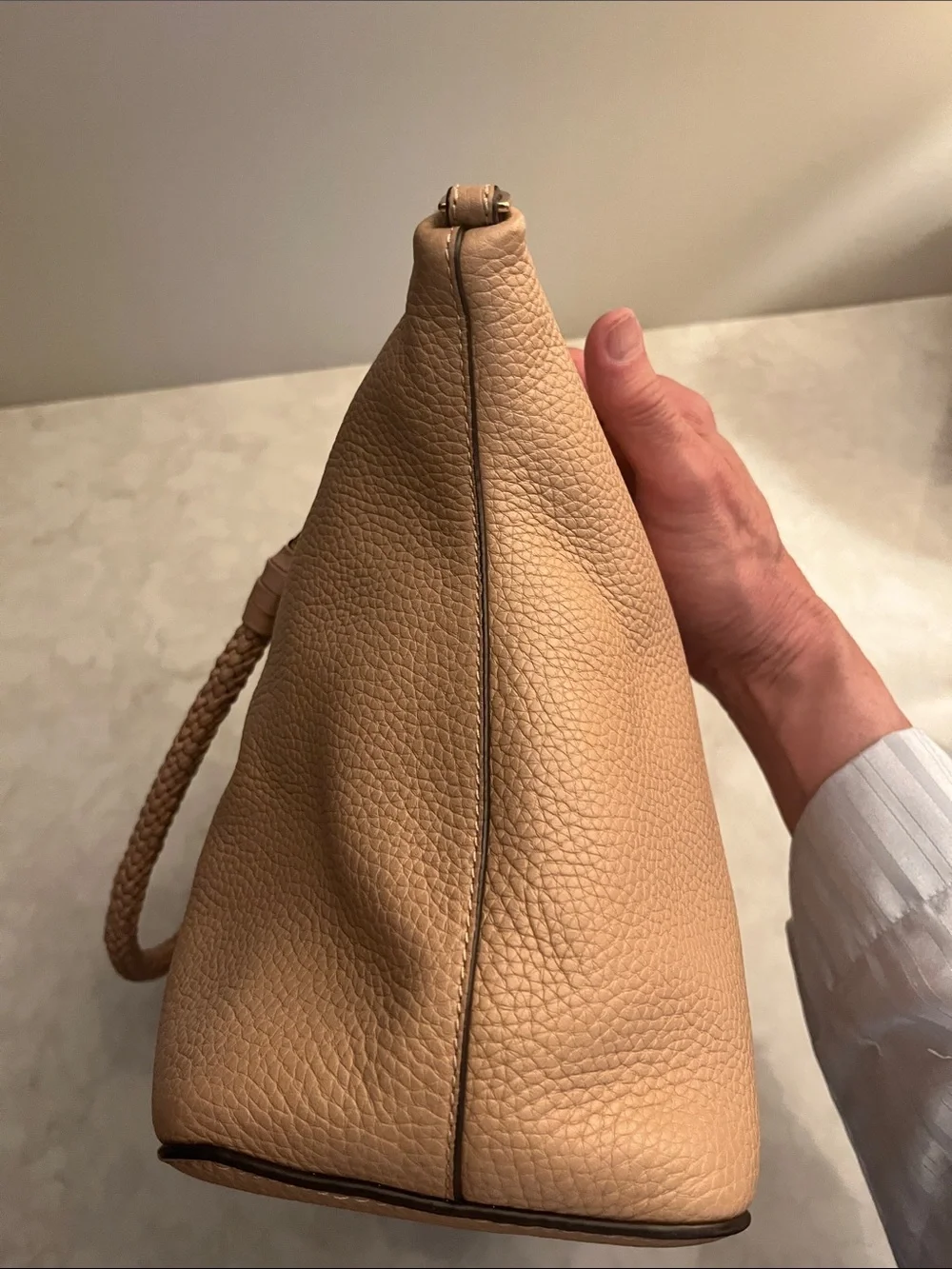 Tory Burch Taylor leather Slouchy Satchel Bag - Devon Sand  no crossbody strap
